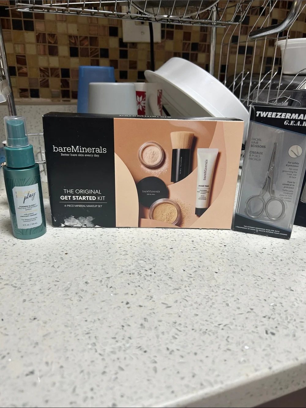 bareMinerals Makeup Starter Kit with Brush & Silver Tweezers & Facial Serum